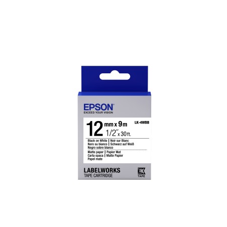 Epson Label Cartridge Matte Paper LK-4WBB Black/White 12mm (9m)