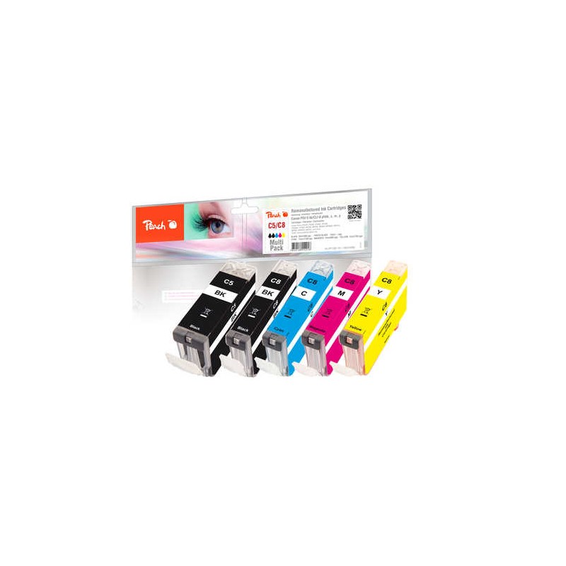 PEACH kompatibilní cartridge Canon PGI-5 / CLI-8 MultiPack, 1x26 ml, 4x13 ml