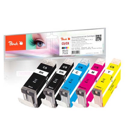 PEACH kompatibilní cartridge Canon PGI-5 / CLI-8 MultiPack, 1x26 ml, 4x13 ml