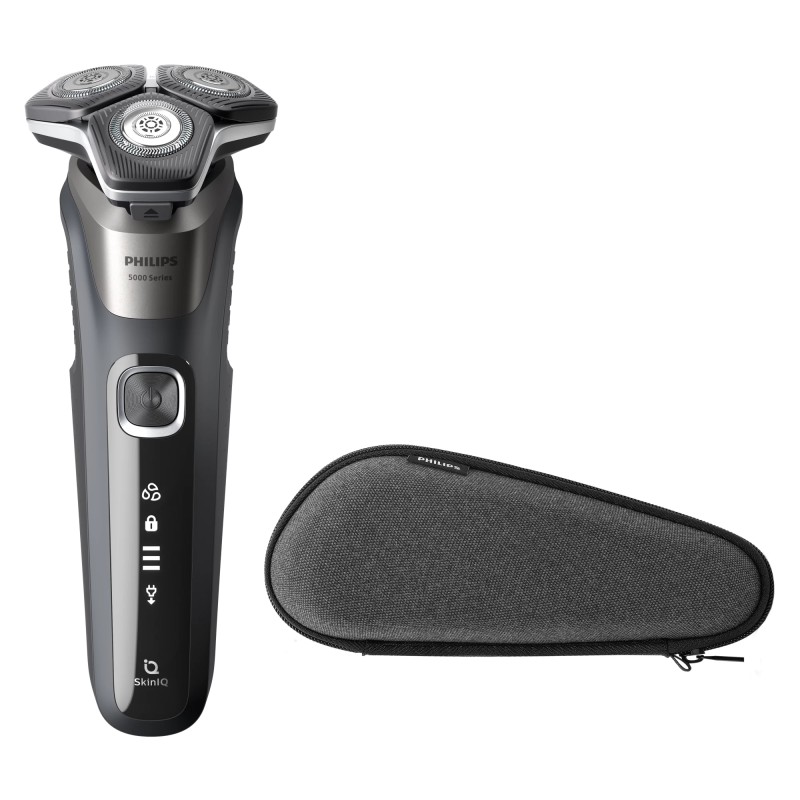 Philips Series 5000 Wet & Dry S5887/30 pánský elektrický holicí strojek, šedý, SkinIQ, 360° otočné hlavy,Power Adapt
