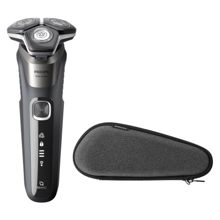 Philips Series 5000 Wet & Dry S5887/30 pánský elektrický holicí strojek, šedý, SkinIQ, 360° otočné hlavy,Power Adapt