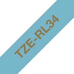 Brother 12MM Gold / Light Blue Ribbon/Tape