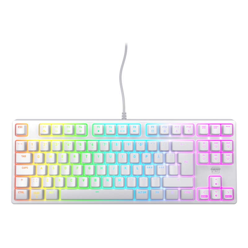 CHERRY XTRFY K4V2 TKL KB WHITE/KB CORDED MECHANICAL MX RED CXK4V2RGBTKLWHRNOR