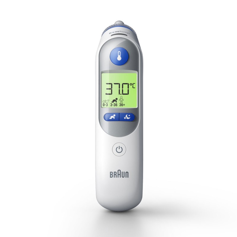 Braun ThermoScan 7 plus IRT6525WE bezkontaktní teploměr, ušní, displej, noční režim, paměť pro 9 měření
