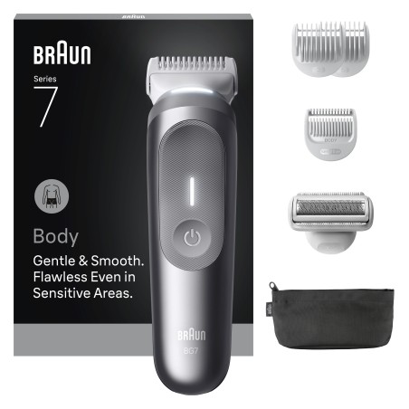 Braun BG7550 tělový zastřihovač, 4 nástavce, 100% omyvatelný, technologie SmoothShave, výdrž 100 min, nerezové čepele