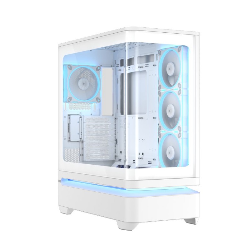 ASUS case PRIME AP304 TG ARGB WHITE, ATX, Průhledná bočnice, 4x120mm ARGB, bílá