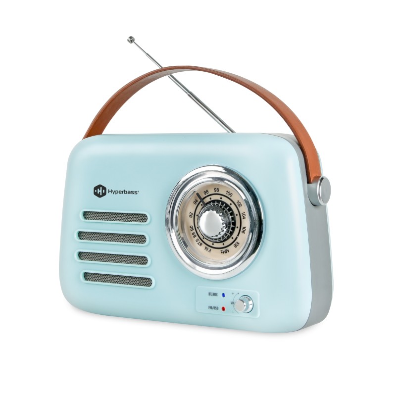 CONNECT IT Hyperbass RetroBEAT FM rádio a bezdrátový reproduktor TYRKYSOVÝ