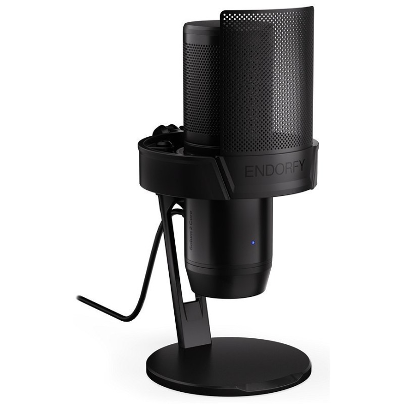 Endorfy Solum 2 Core,Mikrofon, kondenzátorový, kardioidní, pop-up filtr, dotykové ztlumení, USB-C, redukce na USB-A, drž