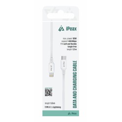 TPU KABEL USB-C / LIGHTNING 1,5M, USB 2.0 BÍLÝ