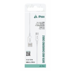 TPU KABEL USB-A / USB-C 1M, USB 2.0 BÍLÝ