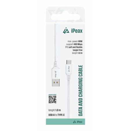 TPU KABEL USB-A / USB-C 1M, USB 2.0 BÍLÝ