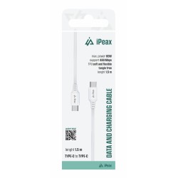 TPU KABEL USB-C / USB-C 1,5M, USB 2.0 BÍLÝ