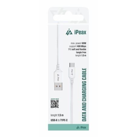 ER TPU Kabel USB-A / USB-C 1,5M, USB 2.0 bílý