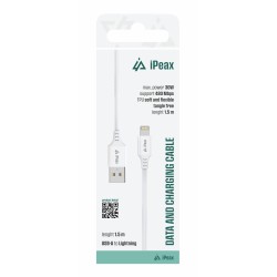 TPU KABEL USB-A / LIGHTNING 1,5M, USB 2.0 BÍLÝ