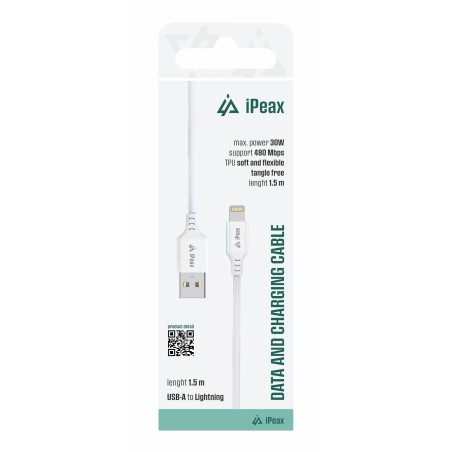 ER TPU Kabel USB-A / Lightning 1,5M, USB 2.0 bílý