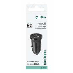 AUTONABÍJEČKA CL-04, PD, 30W, USB-C + USB-A ČERNÁ