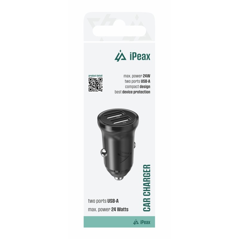 AUTONABÍJEČKA CL-02, 4,8A, 2x USB-A ČERNÁ