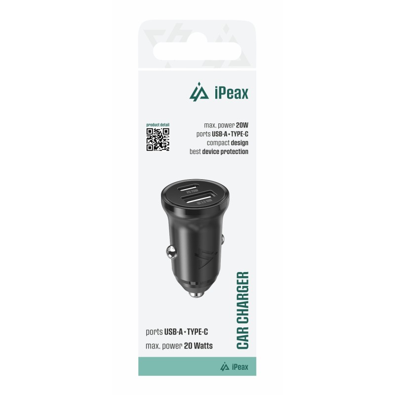Autonabíječka CL-03, PD, 20W, USB-C + USB-A černá