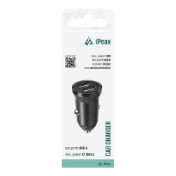 AUTONABÍJEČKA CL-01, 2,4A, 2x USB-A ČERNÁ
