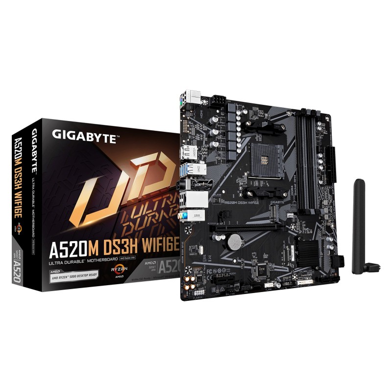 GIGABYTE MB Sc AM4 A520M DS3H WF6E, AMD A520, 4xDDR4, WiFi, 1xDP, 1xHDMI, mATX