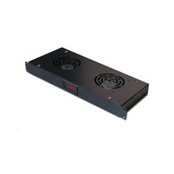 BAZAR - 19" ventilační jednotka XtendLan, 2 ventilátory, LCD display, termostat, hloubka 200mm, černá - po opravě