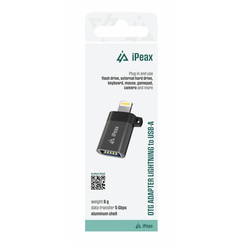 ADAPTÉR OTG LIGHTNING / USB-A (samice) ČERNÝ