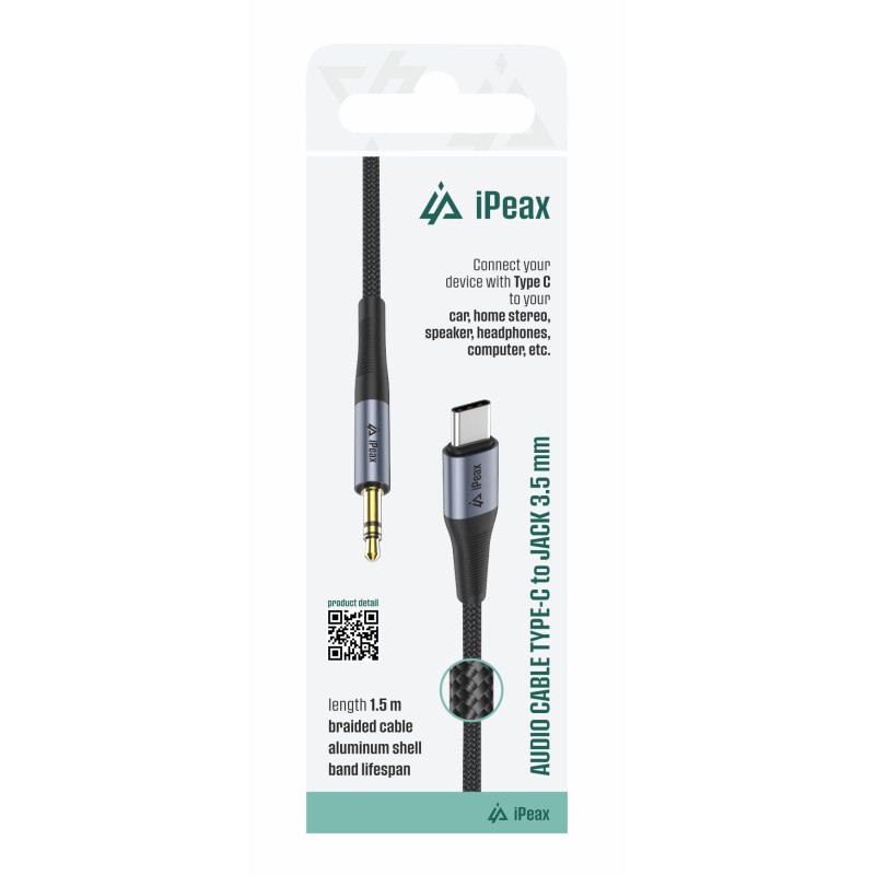 ADAPTÉR USB-C / 3,5 MM JACK 1,5 M ČERNÝ