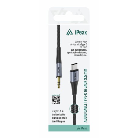 ADAPTÉR USB-C / 3,5 MM JACK 1,5 M ČERNÝ