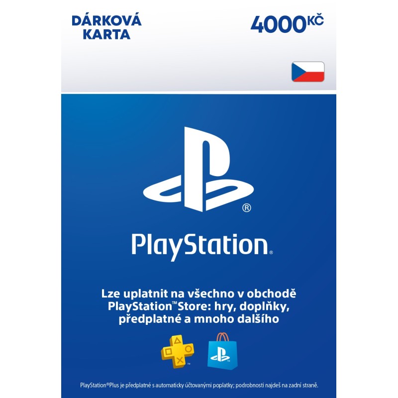 CZ - PlayStation Store el. peněženka - 4000 Kč – herní kredit pro PlayStation (elektronická licence)