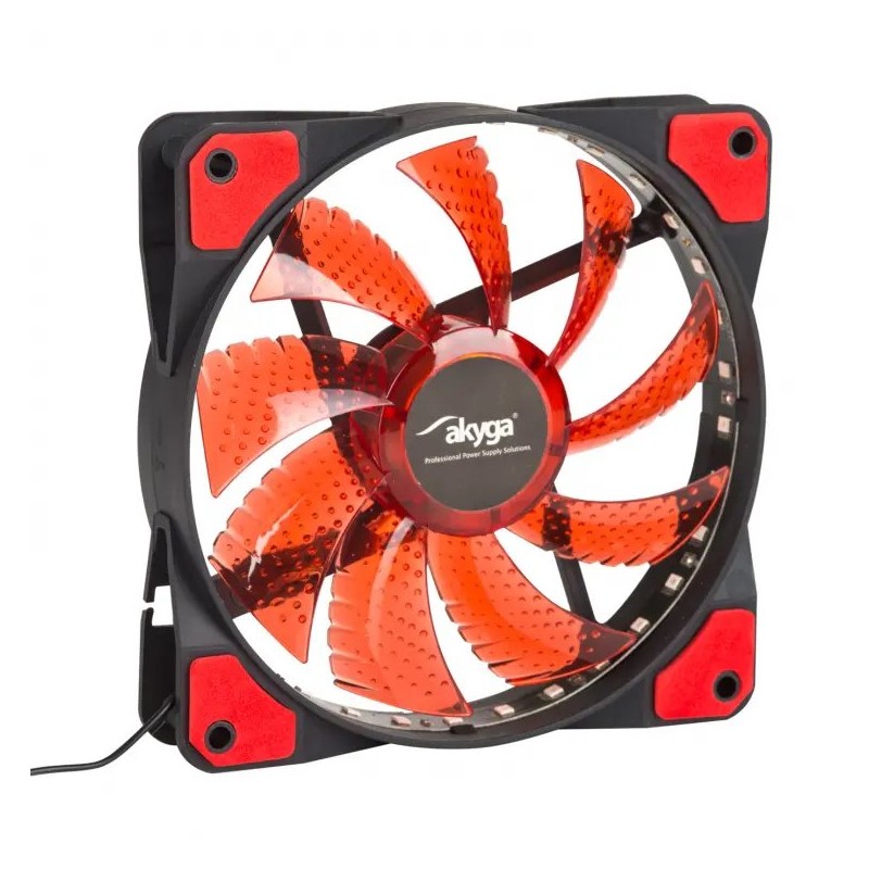 Akyga Ventilátor 120mm MOLEX 4 LED, červená