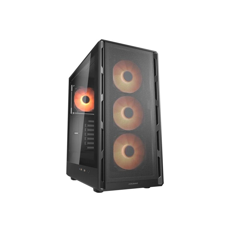COUGAR PC skříň AIRFACE PURE PRO Black Mid Tower Mesh Front Panel 3 x 120mm ARGB Fan, Rear Panel 1x 120mm ARGB Fan