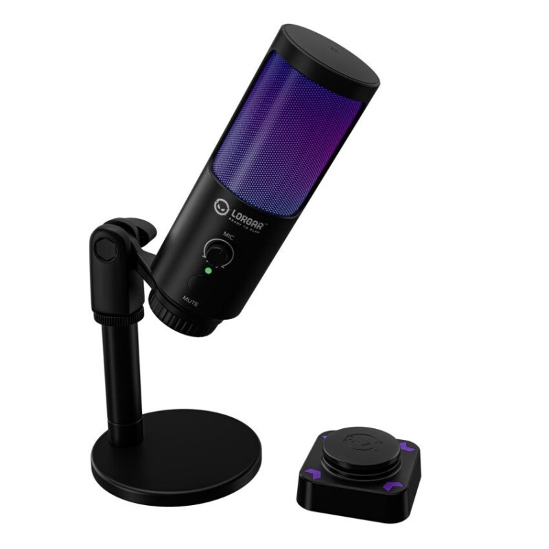 LORGAR mikrofon SMP40, RGB a externím mute tlačítkem, Černý