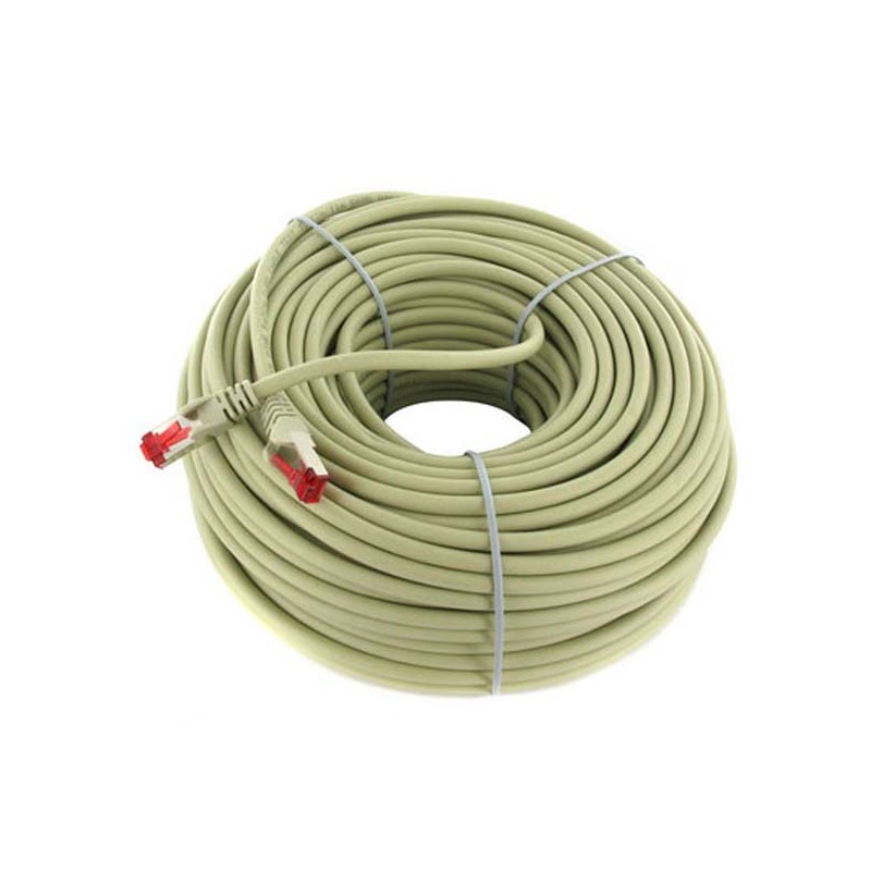 Síťový LAN kabel S/FTP patchcord, Cat.6, RJ45 samec - RJ45 samec, 30 m, stíněný, LSOH, šedý, economy