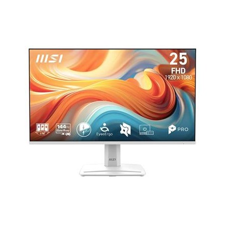 MSI PRO MP251W E14A/ 24"/ 1920x1080/ IPS/ 4ms/ 144Hz/ 300cd/m2/ 1500:1/ HDMI/ DP/ VESA/ bílý