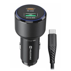 Swissten Cl Adaptér USB-C PD + USB-A, 63W Černý + Kabel USB-C / USB-C, 1 M