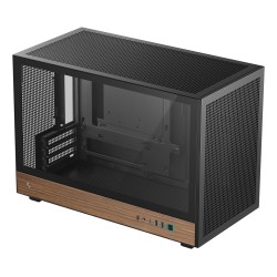 DEEPCOOL Case CH260 WOOD, mATX, Průhledná bočnice, černo-dřevěná
