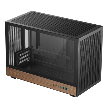DEEPCOOL Case CH260 WOOD, mATX, Průhledná bočnice, černo-dřevěná