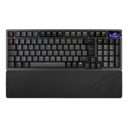 ASUS klávesnice ROG Azoth 96 HE, Mechanická, Bezdrátová, BT, RF 2.4GHz, US, černá