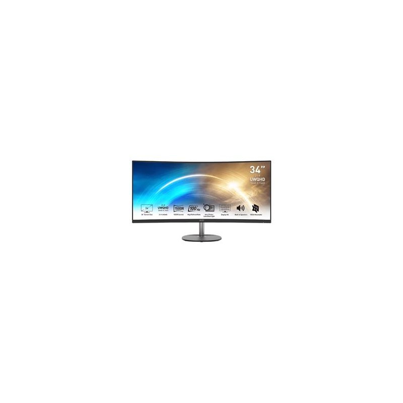 MSI LCD PRO MP341CQ, 34" 3440x1440, VA, 100Hz, 4ms, VESA 100x100mm, N/A, Black