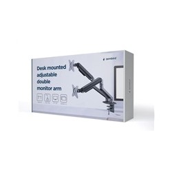 GEMBIRD Držák 2 monitorů na stůl MA-DA2-05, naklápěcí, až do 32” a 9kg, vesmírně šedý