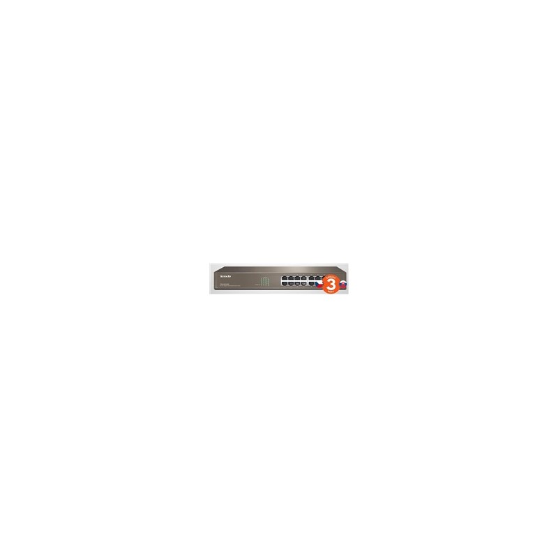 Tenda TEG1016D 16-port Gigabit Ethernet Switch, 10/100/1000 Mbps, fanless, rackmount
