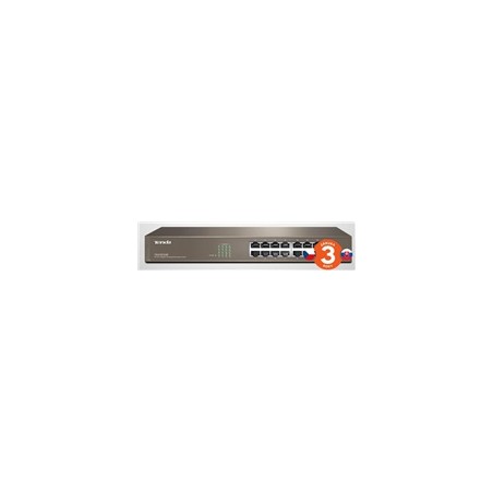 Tenda TEG1016D 16-port Gigabit Ethernet Switch, 10/100/1000 Mbps, fanless, rackmount