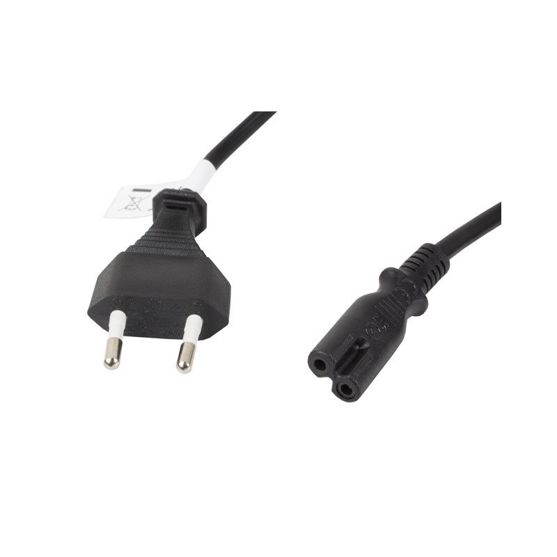 LANBERG CEE 7/16 na IEC 320 C7 EURO (RADIO) POWER CORD 3M VDE černý