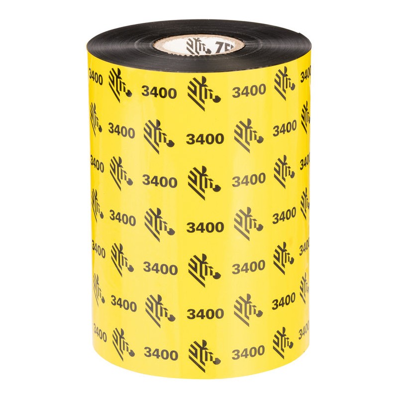 Wax/Resin Ribbon, 110mmx450m, 3400 High Performance, 25mm core, 6/box 03400BK11045