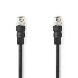 Nedis CVGL01000BK10 - Video kabel BNC | BNC Zástrčka - BNC Zástrčka | 1 m | Černá