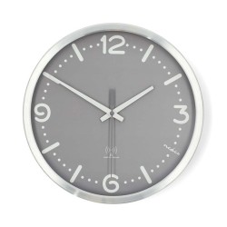 Nedis CLWA7226SS - Nástěnné hodiny | Průměr: 300 mm | Hliník | Rádiem řízený čas | Tichý pohyb | Kov / Šedá