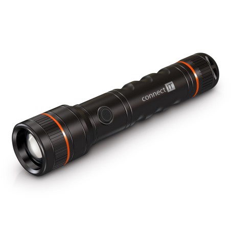 CONNECT IT GLEAM 1000R LED ruční svítilna dobíjecí (2200mAh), 1000 lm, hliníková, voděodolná, černá