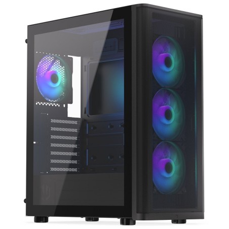 Endorfy Ventum 400 ARGB,Skříň, Middle tower, bez zdroje, 4× 120mm ARGB ventilátor, 2× USB 3.0, 1× USB-C, tvrzené sklo,mesh