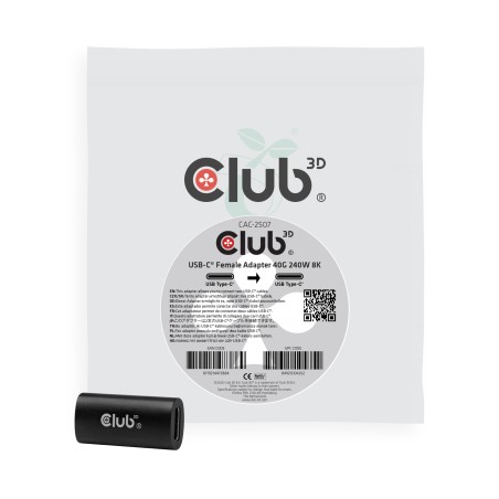 Club3D Adaptér Female USB-C 40G 240W 8K60Hz