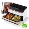 BAZAR - Cosori Dual Blaze TwinFry chytrá horkovzdušná fritéza10 L, keramika, bílá - Poškozený obal (Komplet)
